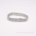 2 Raws 5A CZ 925 Silver Tennis Bracelet